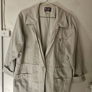 Denim&Co Tan Jacket with Plaid Interior